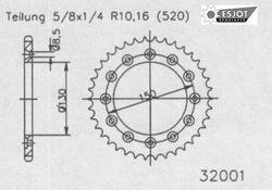 Звезда ведомая Esjot для YAMAHA YZ450F 03-13