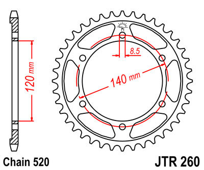 Звезда ведомая JTR260 для HONDA XL250 84-87 40Т