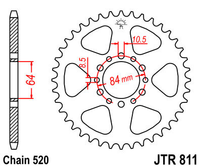 Звезда ведомая JTR811 для SUZUKI SP200 86-88 45T